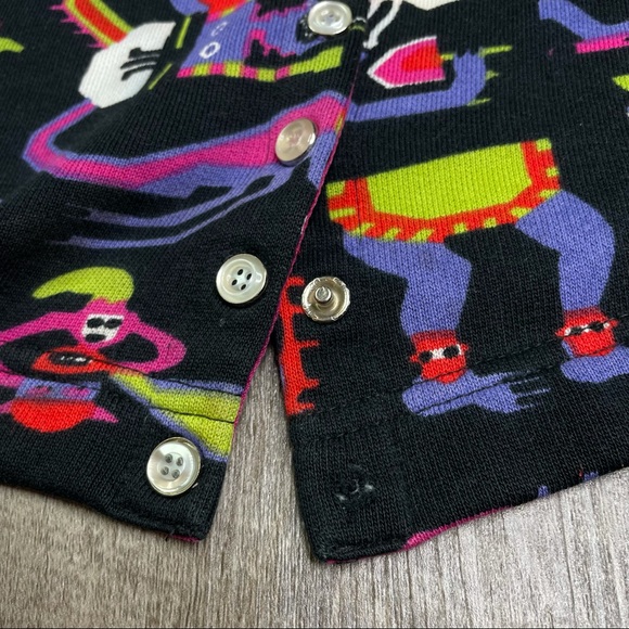 United Colors of Benetton Abstract Colorful Snap Button Sweatshirt Size Small - Picture 12 of 13